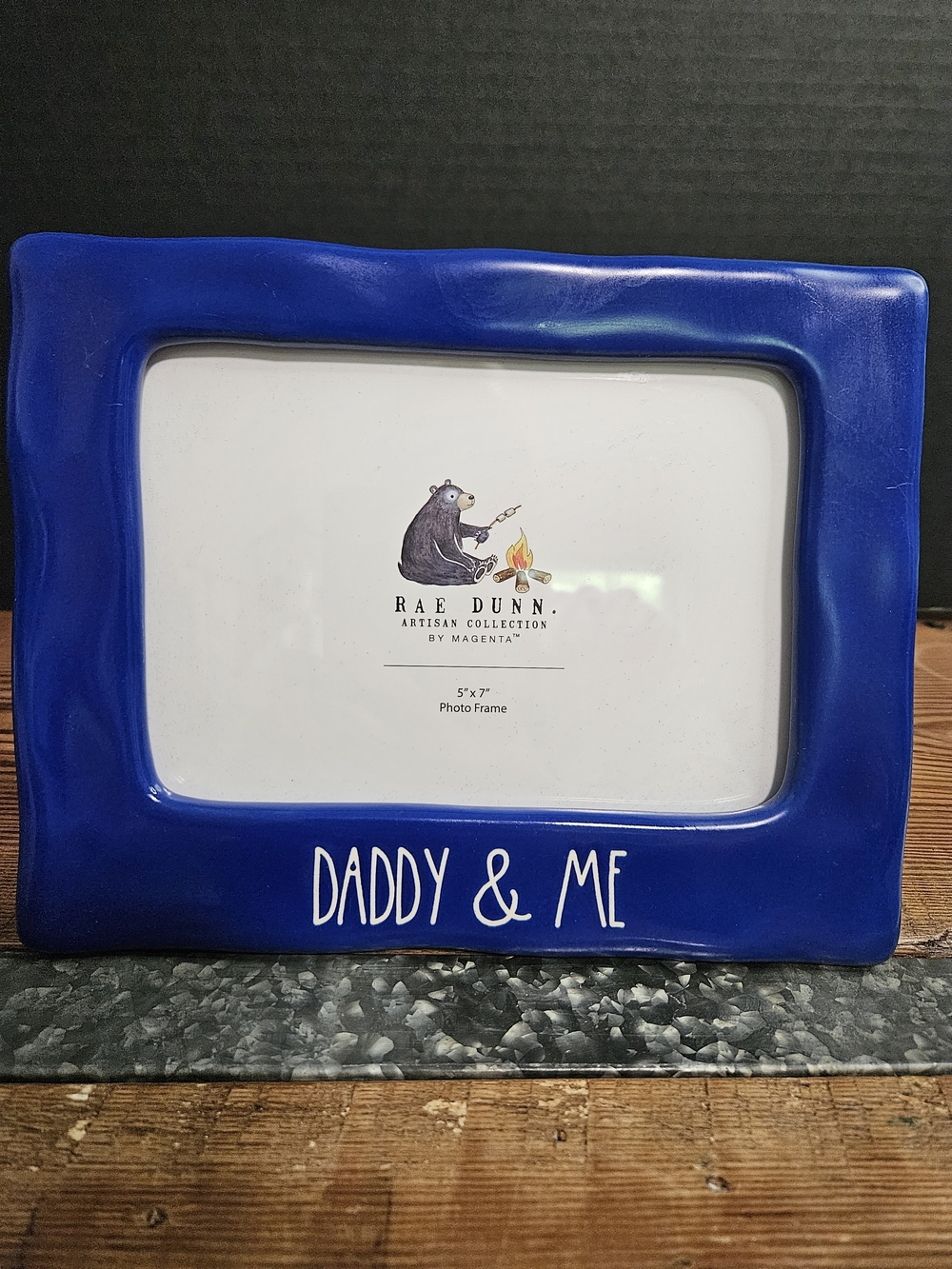 Rae Dunn Blue Ceramic 'Daddy & Me' Photo Frame